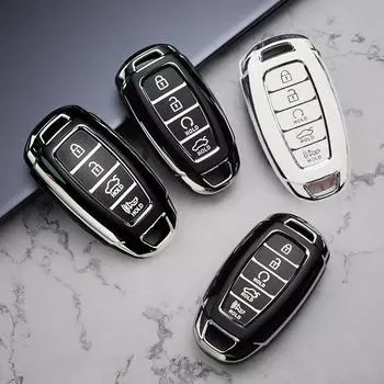 4 5 кнопок новый чехол для ключей из ТПУ для Hyundai Creta I20 I30 IX35 IX25 Elantra Grandeur Accent Solaris Sonata Palisade Kona Protector 4A key case белый