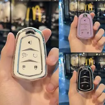 4 5 кнопок новый чехол для смарт-ключа из ТПУ для автомобиля Cadillac ATS CT6 CTS DTS XT5 Escalade ESV SRX STS XTS ELR 2014-2018 4 Button key case белый