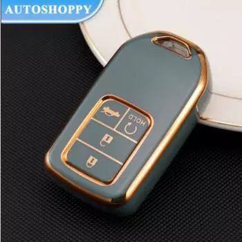 4/5 кнопок ТПУ чехол для ключей от машины брелок-держатель в виде ракушки для Honda Civic Accord Cr-v Pilot Crv 2015 2016 2017 2018 2019 2020 2021 аксессуары чёрный