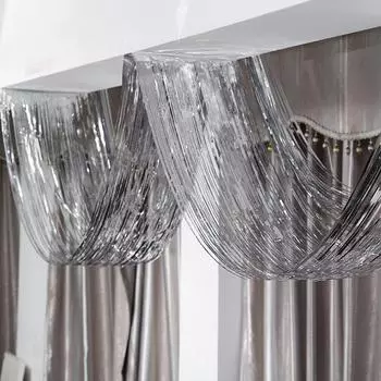 4,5 м кисточка блестящая занавеска с блестками нить волна вспышка линия лента отель торговый центр свадьба вечеринка сцена декор потолочные крепления 50cm Width