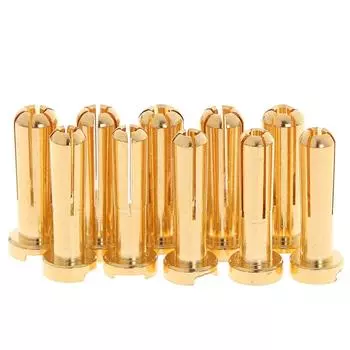 4/5 мм пуля банановый штекер разъем мужской для частичного золотого покрытия батареи Rc 4mm золотой