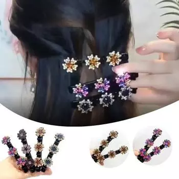 4/5 шт. боковые заколки для волос в форме цветка, заколки для челки, противоскользящие, устойчивые к царапинам, противоскользящие, эластичные двухслойные заколки для волос на каждый день A