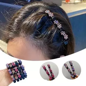 4/5 шт. боковые заколки для волос в форме цветка, противоскользящие, эластичные, против падения, против царапин, двухслойные заколки, заколки для челки, заколки для повседневного ношения