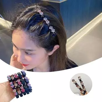 4/5 шт. боковые заколки для волос в форме цветка, противоскользящие, эластичные, против падения, против царапин, двухслойные заколки, заколки для челки, заколки для повседневного ношения A