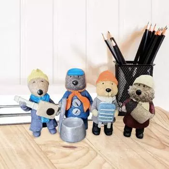 4/5 шт. Фигурка маленькой мышки, мультяшная статуэтка выдры, скульптура животного из смолы, дом 4pcs