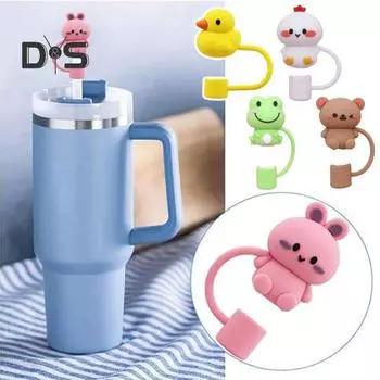 4/5 шт. силиконовая соломенная крышка, шляпа, стакан, соломенный топпер, подходит для стакана емкостью 30 и 40 унций с ручкой, 10 мм, 0,4 дюйма, пыленепроницаемые, многоразовые насадки для соломинок, крышки 4pcs