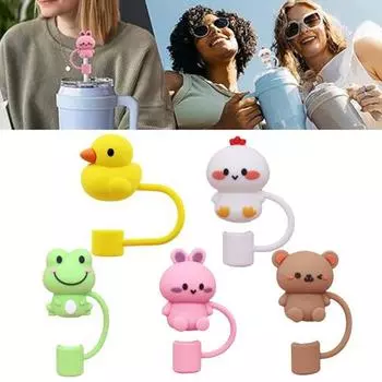 4/5 шт. силиконовая соломенная крышка, шляпа, стакан, соломенный топпер, подходит для стакана емкостью 30 и 40 унций с ручкой, 10 мм, 0,4 дюйма, пыленепроницаемые, многоразовые насадки для соломинок, крышки 4pcs