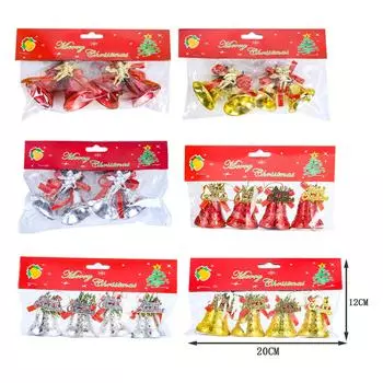 4,5 см колокольчик рождественские украшения пластиковые гальванизированные колокольчики гирлянда елочные подвески One Size