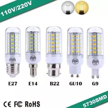 4,5 Вт 450LM 48 SMD 6500K /3000K Светодиодный светильник для кукурузы E27/E14/G9/B22/GU10 E27 холодный белый