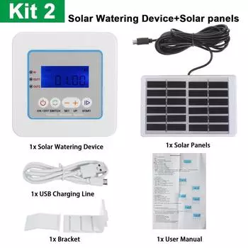 4.5 Вт Солнечная энергия Интеллектуальное устройство автоматического полива Садовое устройство капельного полива Контроллер с двумя насосами Таймерная система Kit 2