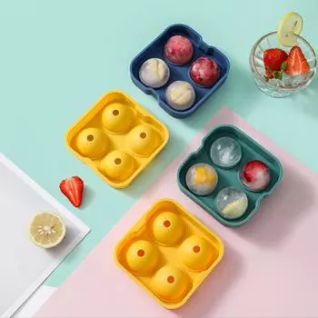 4.5cm Large Round Ice Ball Mould Tray Silicone Ice Cube Maker for Whisky Cold Drink Kitchen Bar Camp Accessories Bartending Tool 10*10*5.5cm