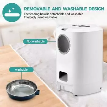 4.5L Smart Pet Auto Feeder for Cats Large Dogs Treat Dispenser Stainless Steel Food Tray With 4 Meal Voice Recorder USB