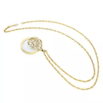 4.5X ожерелье увеличительное стекло металлическая портативная лупа цепочка кулон для чтениязолотой