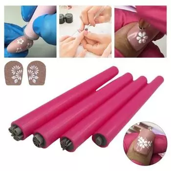 4/6/10/15 шт./компл. набор ручек для дизайна ногтей, набор для самостоятельного дизайна ногтей, портативные инструменты для штамповки ногтей для женщин и девочек, начинающих, маникюр, граффити, карандаш для штамповки ногтей 4pcs розы красного