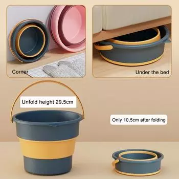 4,6/10/16,8 л складное пластиковое ведро портативное складное ведро для рыбалки на открытом воздухе для очистки кемпинга S зелёный