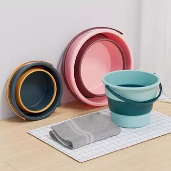 4,6/10/16,8 л складное пластиковое ведро портативное складное ведро для рыбалки на открытом воздухе для очистки кемпинга M зелёный