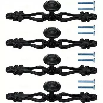 4/6/10 шт., современная ручка-скоба 0,86*5,23 дюйма, элегантная ручка для шкафа, декоративные ручки для дома, одно отверстие, ручка для шкафа с крепежными винтами, черная 4pcs