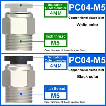 4 6 8 10 12 мм 1/8 1/4 3/8 1/2 Прямой вставной фитинг Пневматический вставной штекер для подключения воздушного адаптера Разъем White head