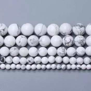 4/6/8/10/12 мм 60-20 шт. Белый Хаулит Бирюзовые бусины россыпью Круглые натуральные камни для изготовления ювелирных изделий DIY ожерелья Аксессуары Ювелирные изделия Аксессуары 4mm 60Pcs