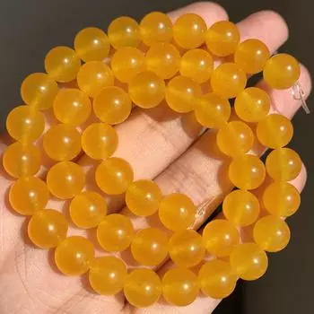 4/6/8/10/12 мм натуральные круглые темно-желтые бусины из халцедона и нефрита, свободные разделительные бусины для изготовления ювелирных изделий, браслетов ручной работы 4mm approx 91pcs