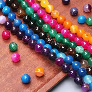 4/6/8/10/12 мм в полоску агатовый камень ремешок-прокладка бусины ремешок на запястье бусины DIY аксессуары для изготовления ювелирных изделий DIY цепочка для мобильного телефона ювелирные аксессуары 4mm