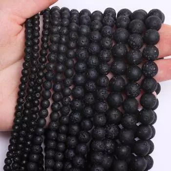 4/6/8/10/12 мм вулканический камень натуральный круглый свободный бисер для DIY браслет ожерелье ювелирные изделия аксессуары 8mm 20Pcs