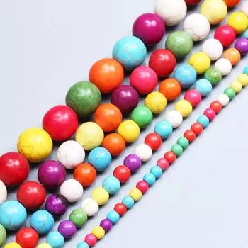 4/6/8/10/12 мм 20-60 шт. бусины ручной работы, смешанные цвета, случайный цвет, бирюзовый брелок, натуральные каменные круглые бусины для изготовления ювелирных изделий, материал ручной работы 4mm 60Pcs