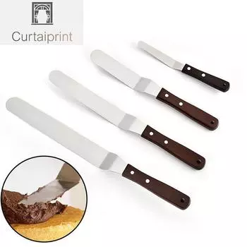 4/6/8/10 дюймов лопаточка для торта из нержавеющей стали, масляный крем, нож для глазури, гладкая кухонная кондитерская инструменты для украшения торта Angled 4 inch