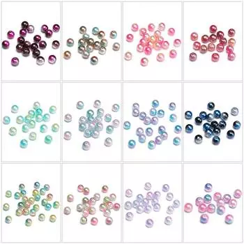 4/6/8/10 мм 100-300 шт./пакет ABS цветные бусины DIY браслет ожерелье серьги ювелирные аксессуары 6mm 100pcs/bag