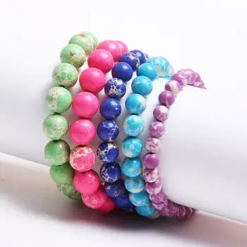 4/6/8/10 мм для изготовления ювелирных изделий Круглые свободные бусины Морской осадок Императорская яшма Натуральный камень 15 /нить Рукоделие Браслет Ожерелье Ручной работы 4mm/40pcs зелёный