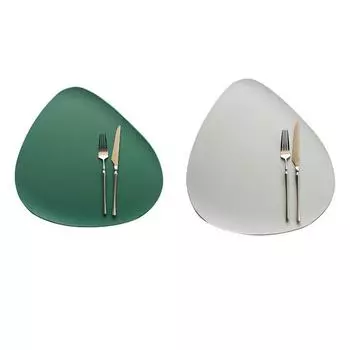 4, 6, 8, 10 шт., коврик для посуды, коврик для столовых приборов, коврик для столовых приборов, коврик для стола, теплоизоляционные салфетки из искусственной кожи, нескользящая кухонная подставка для столовых приборов Oval красный