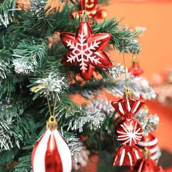 4/6/8/12 шт. Рождественские шары, украшения, звезда, трость, леденец, кекс, подвесное украшение на Рождество A