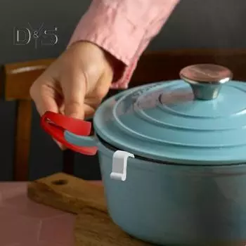 4/6/8/12 шт. Защитные зажимы для крышки голландской духовки, силиконовые защитные зажимы для столовых приборов, штабелируемые, легко моющиеся, бамперы для посуды, U-образный дизайн 4pcs чёрный