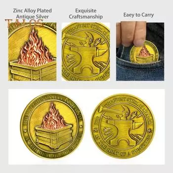 4/6/8/15/20 шт. Монета-медальон для вызова мусорного контейнера, веселый медальон, офисные принадлежности, благодарность, прощальный подарок на отъезд для сотрудников, коллег 20PCS серебряный