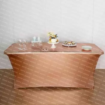 4/6/8 футов эластичная прямоугольная металлическая крышка стола для свадебного банкета вечеринки украшения отеля салон красоты простыни коктейльная скатерть 4FT 122x65x75cm серебряный