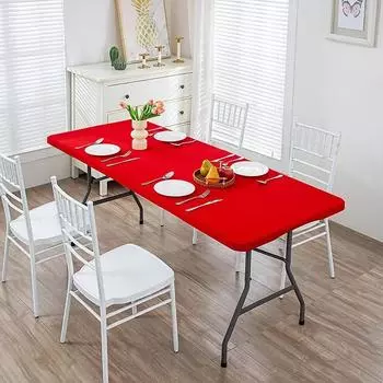 4/6/8 футов прямоугольная эластичная скатерть, водонепроницаемая полиэстеровая скатерть, подходит для защиты стола для пикника, кемпинга на открытом воздухе 4FT 76x122cm чёрный