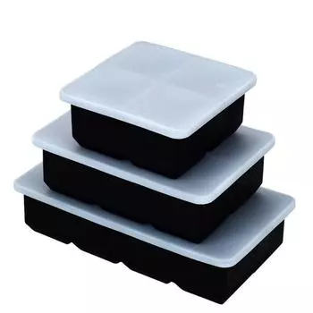 4/6/8 Grid Fashion Silica Gel Ice Cube Mold Large Square Ice Grid Quick Frozen Ice Maker