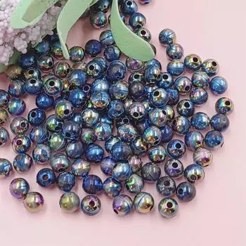 4, 6, 8 мм, 40-200 шт., акриловые круглые свободные бусины для ожерелья ручной работы, браслета, DIY изготовления ювелирных изделий AB, цветные прозрачные поделки 4mm 200Pcs оранжевый