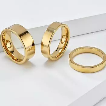 4 6 8 мм модное простое вольфрамовое кольцо для мужчин и женщин свадебные украшения черное индивидуальное унисекс хип-хоп панк парное кольцо 6#