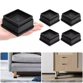 4/6/8 шт. 1/2 дюйма квадратная мебельная стойка сверхмощная подставка для кровати регулируемая штабелируемая противоскользящая стойка для стола 1inch 4pcs