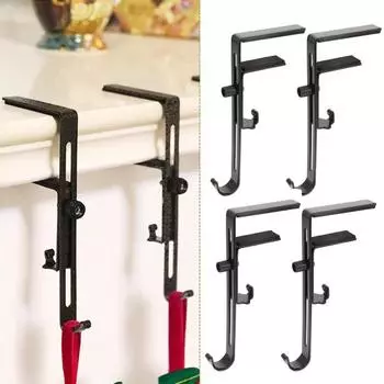 4/6/8 шт. держатель для рождественских чулок, крючки 2-в-1, регулируемая вешалка для камина, гирлянда, чулки без сверления, металлические крючки, украшение для камина 4pcs