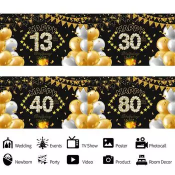 4*6 футов С Днем Рождения Фон Баннер Фон Ткань Реквизит Украшение Вечеринки A-110x180CM