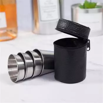 4/6 Pcs Travel Outdoor Practical Stainless Steel Cups Set Glasses For Wine Whisky Portable Wine Cup 30ml Drinkware Sets 30ml
