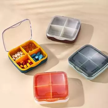 4/6 сетка для таблеток, дизайн отсека, влагостойкий, хорошая герметичность, пылезащитный портативный дорожный органайзер для планшета, ежедневное использование 4Grid жёлтый