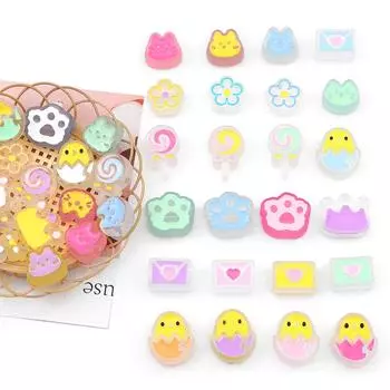 4-6 шт акриловые бусины с глазурью для DIY ожерелье, браслет, серьги, изготовление ювелирных изделий, аксессуары для рукоделия 15x21mm 4pcs разноцветный