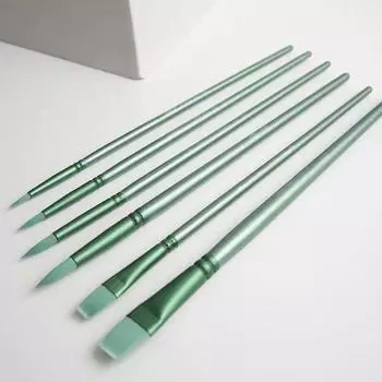 4/6 шт. Кисть для акварели с заостренной круглой плоской головкой, мягкий ворс, для начинающих студентов, рисованный вручную акварельный нейлоновый материал для рисования