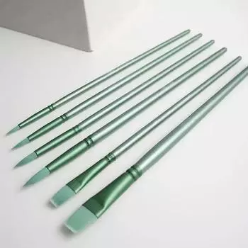 4/6 шт. Кисть для акварели с заостренной круглой плоской головкой, мягкий ворс, для начинающих студентов, рисующих акварелью, нейлоновый материал для рисования