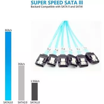 4/6 шт./комплект кабеля Sata-Sata, 6 портов/комплект кабеля для передачи данных, 7-контактный кабель Sata Sas, 6 Гбит/с кабель Sata-Sata HDD, шнур для майнинга сервера 0.5m