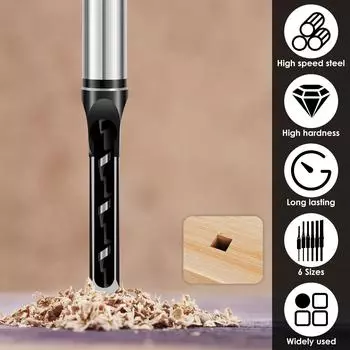 4/6 шт. квадратное сверло по дереву сверло HSS спиральное квадратное сверло 6.4-16 мм спиральное долото