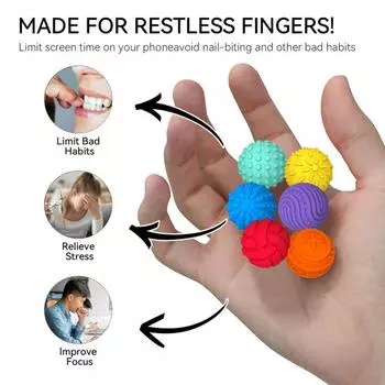 4/6 шт. Магнитный силиконовый сенсорный мяч, портативный, для путешествий, снятия тревожности и стресса, цветной мяч для детей, подростков и взрослых, успокаивающий текстурированный мяч, игрушка-фиджет A